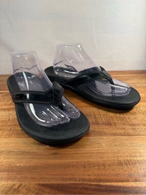 Vionic Tide II Toe Post Sandals Black Size 10